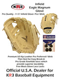 KR3 Magnum Baseball Gloves Pro Quality - 11.5inch Infield Glove- Pro I Web